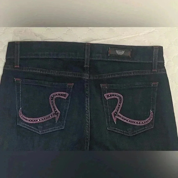 Rock & Republic Jeans Womens Size 29 Kasandra Dark Wash Jeans 31 x 34 8.5 Rise - Picture 9 of 11